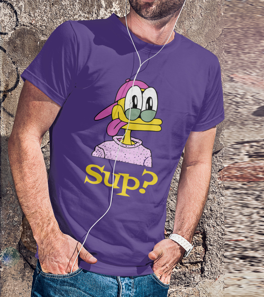 Nft Sup Ducks Purple Background Retro Cartoon T-Shirt