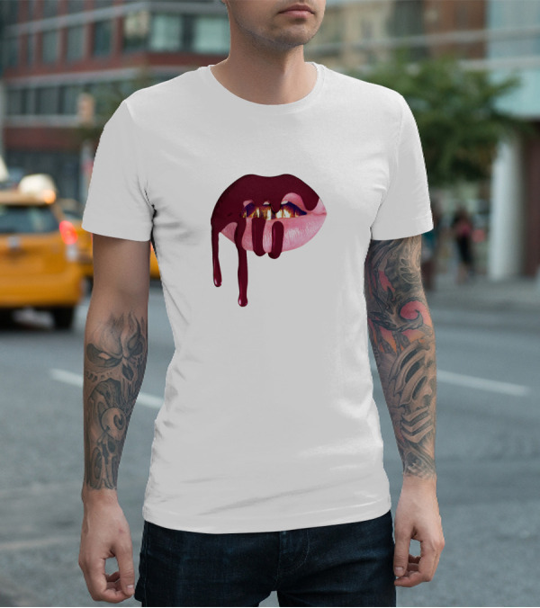Kylie Jenner Halloween Lips Cosmetics Dripping T-Shirt