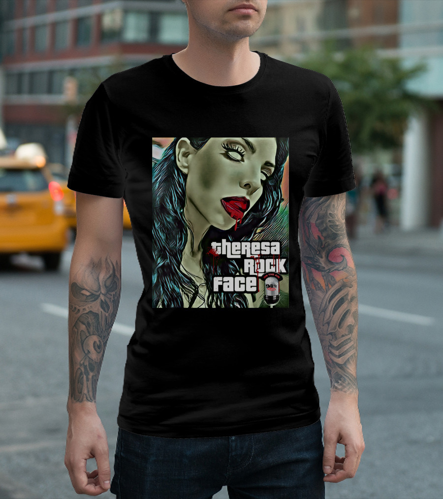 Theresa Rock Face Zombie Face 94.3 Radio Halloween Ram T-Shirt