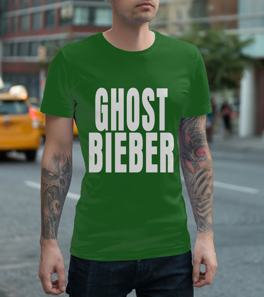 Shop Justin Bieber Music Ghost Bieber Crewneck T-Shirt