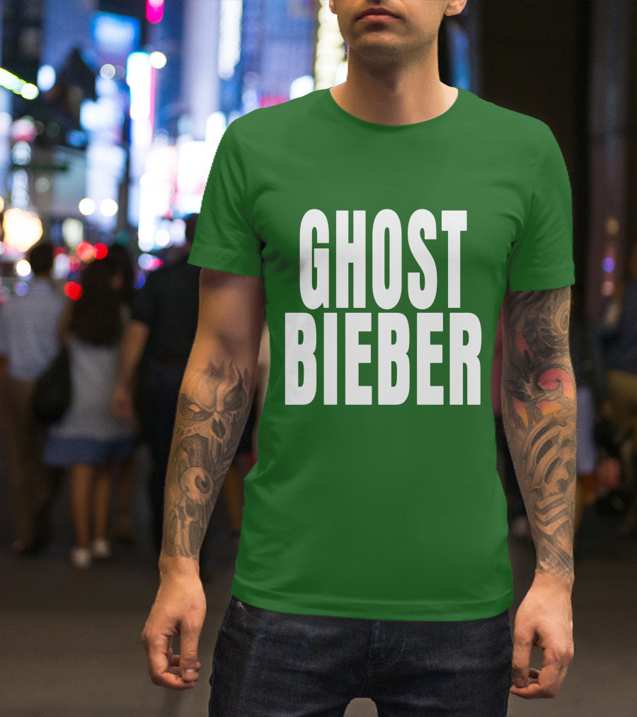 Shop Justin Bieber Music Ghost Bieber Crewneck T-Shirt