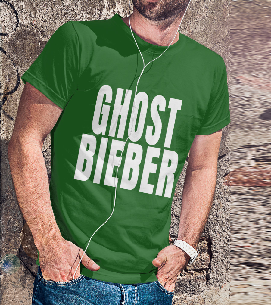 Shop Justin Bieber Music Ghost Bieber Crewneck T-Shirt