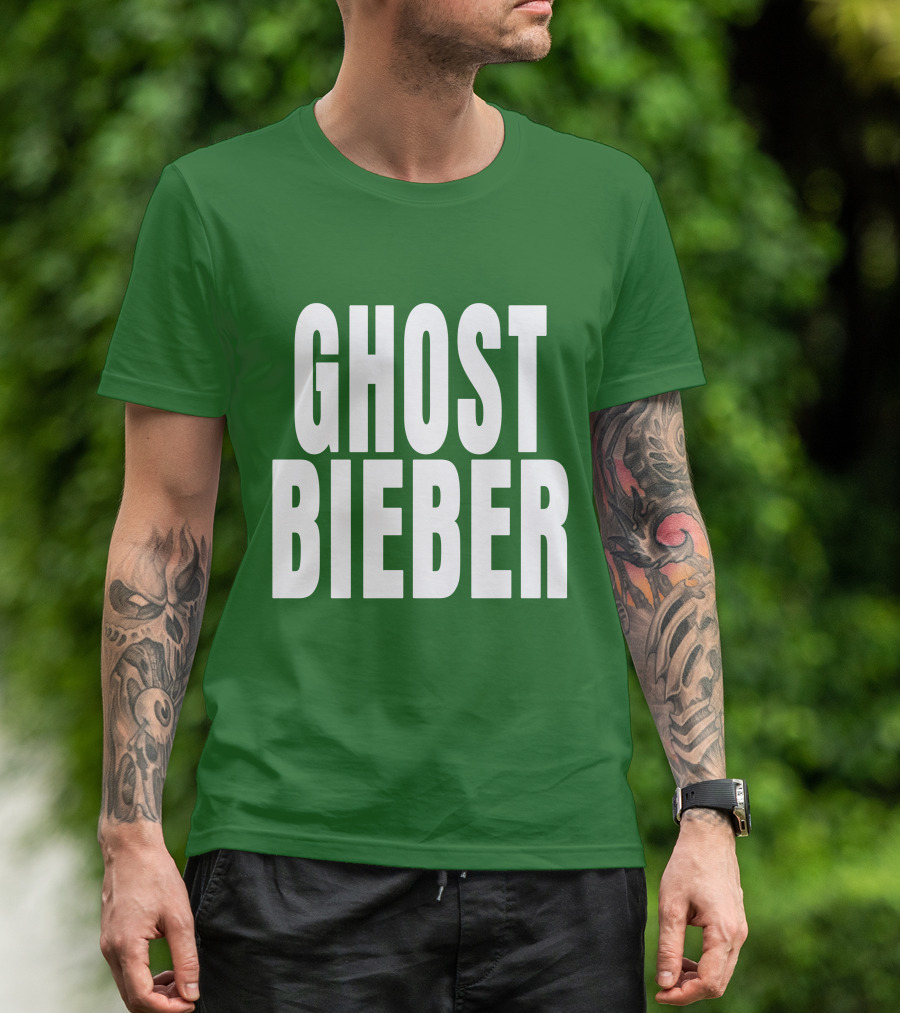 Shop Justin Bieber Music Ghost Bieber Crewneck T-Shirt