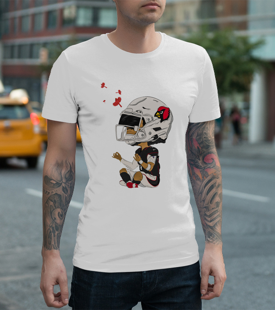 Arizona Cardinals Kyler Murray Meditative Pose with Cardinal Birds T-Shirt