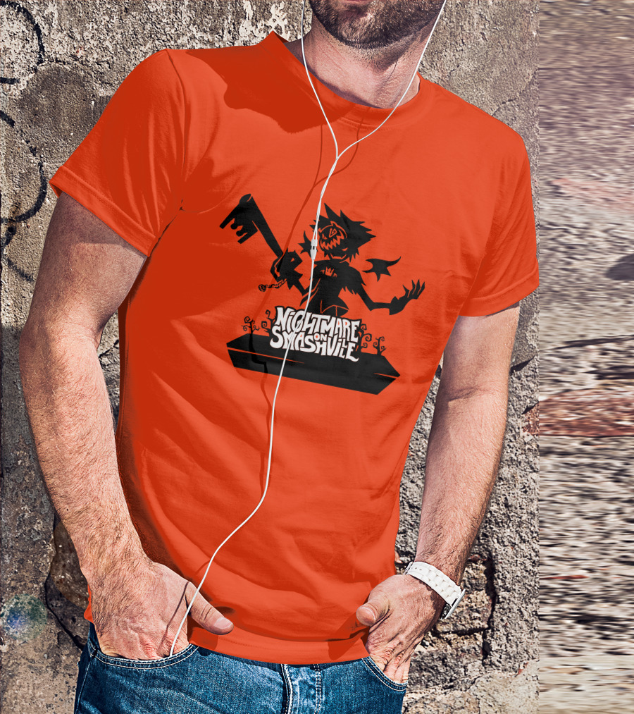 Nightmare On Smashville Halloween Scarecrow Image T-Shirt