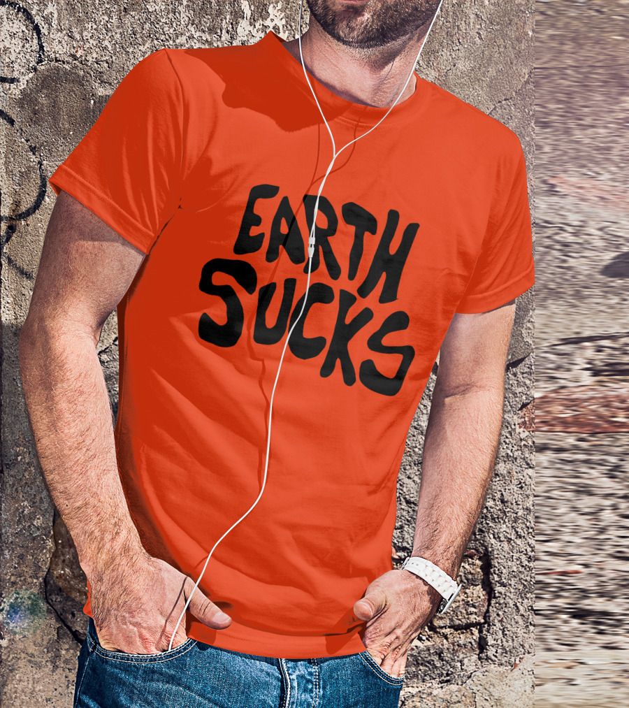 Kea Earth Sucks Earth Sucks Black Text T-Shirt
