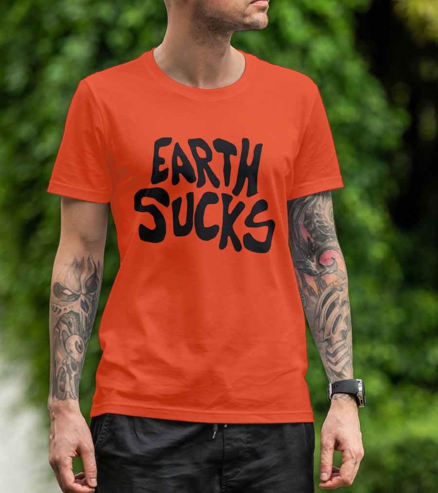 Kea Earth Sucks Earth Sucks Black Text T-Shirt