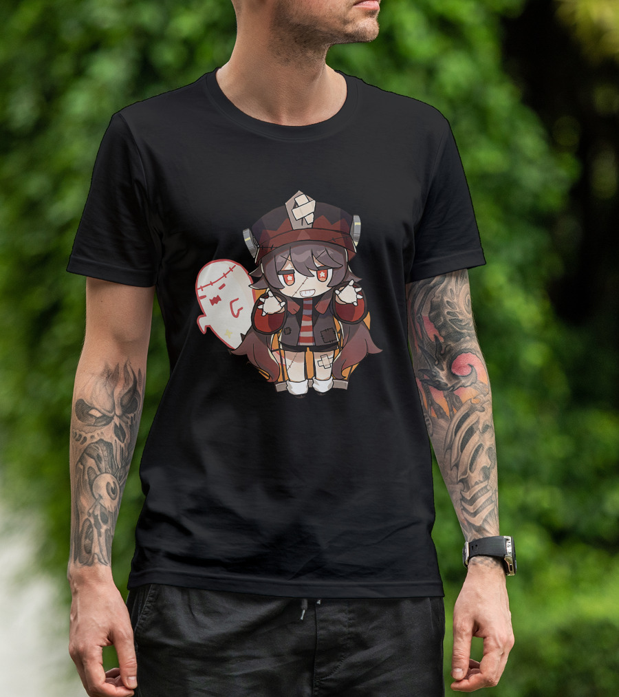 Happy Halloween Genshin Impact Hutao Cute Ghost Character T-Shirt