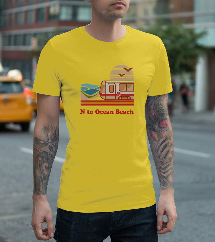 N to Ocean Beach San Francisco Vintage Transit T-Shirt