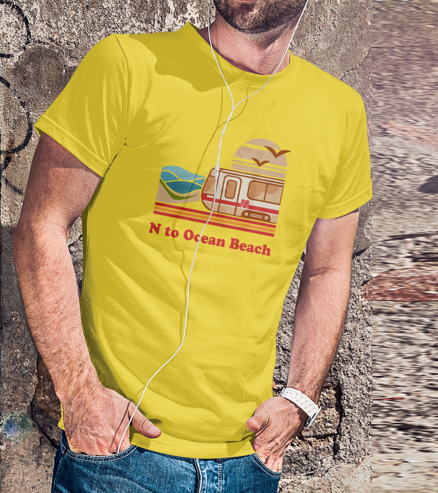 N To Ocean Beach San Francisco Vintage Transit T-Shirt