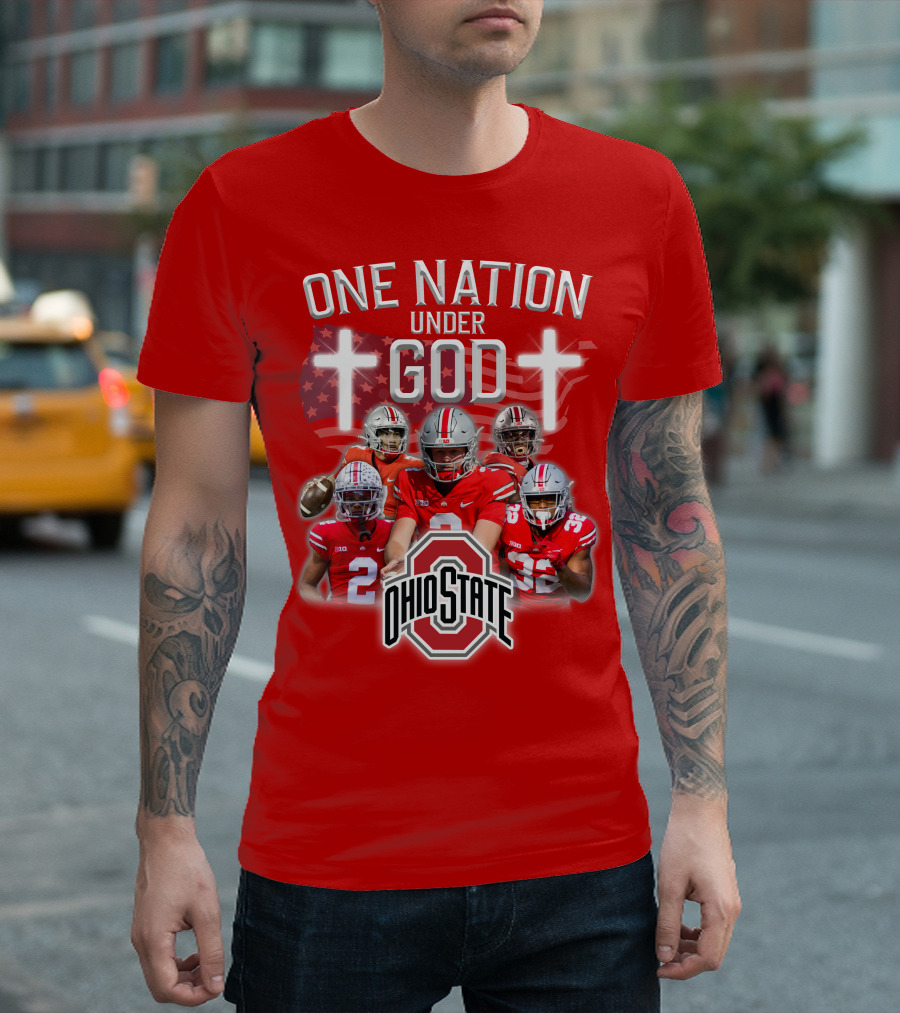 Ohio State Buckeyes One Nation Under God Football T-Shirt