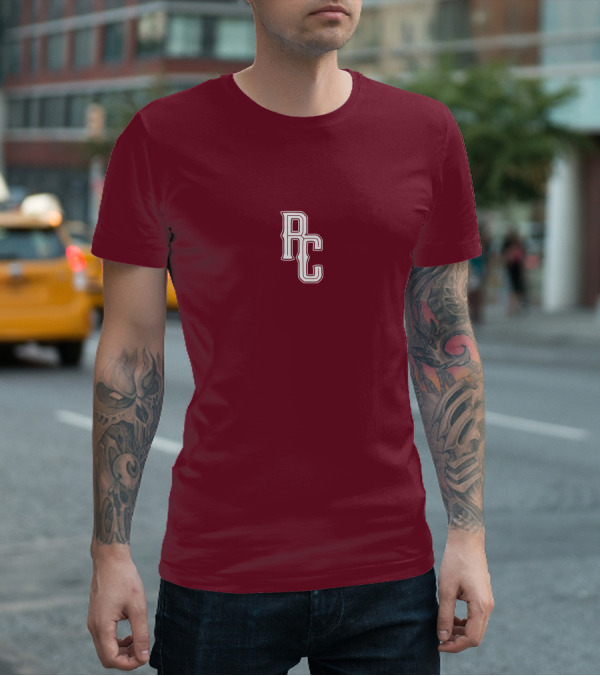 RC Monogram Burgundy Lettering T-Shirt