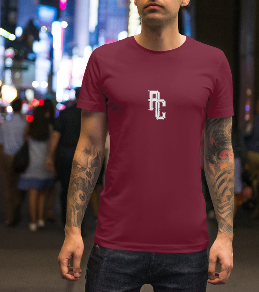RC Monogram Burgundy Lettering T-Shirt