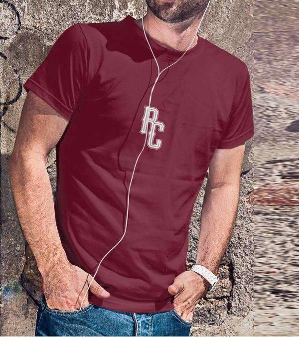 RC Monogram Burgundy Lettering T-Shirt