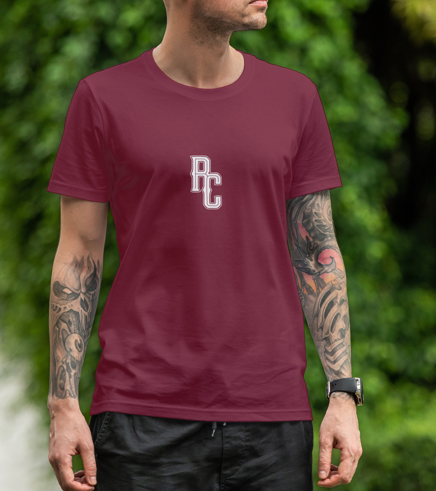 RC Monogram Burgundy Lettering T-Shirt