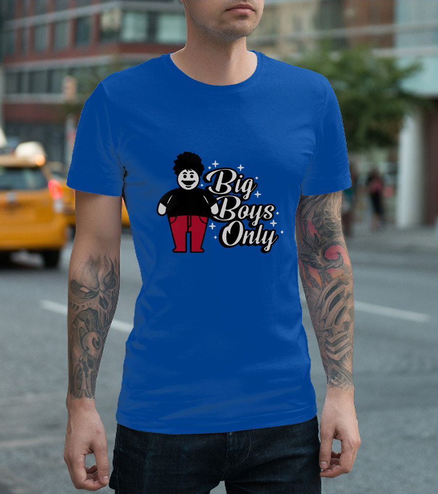 Big Boys Only Red Pants Cartoon Character T-Shirt