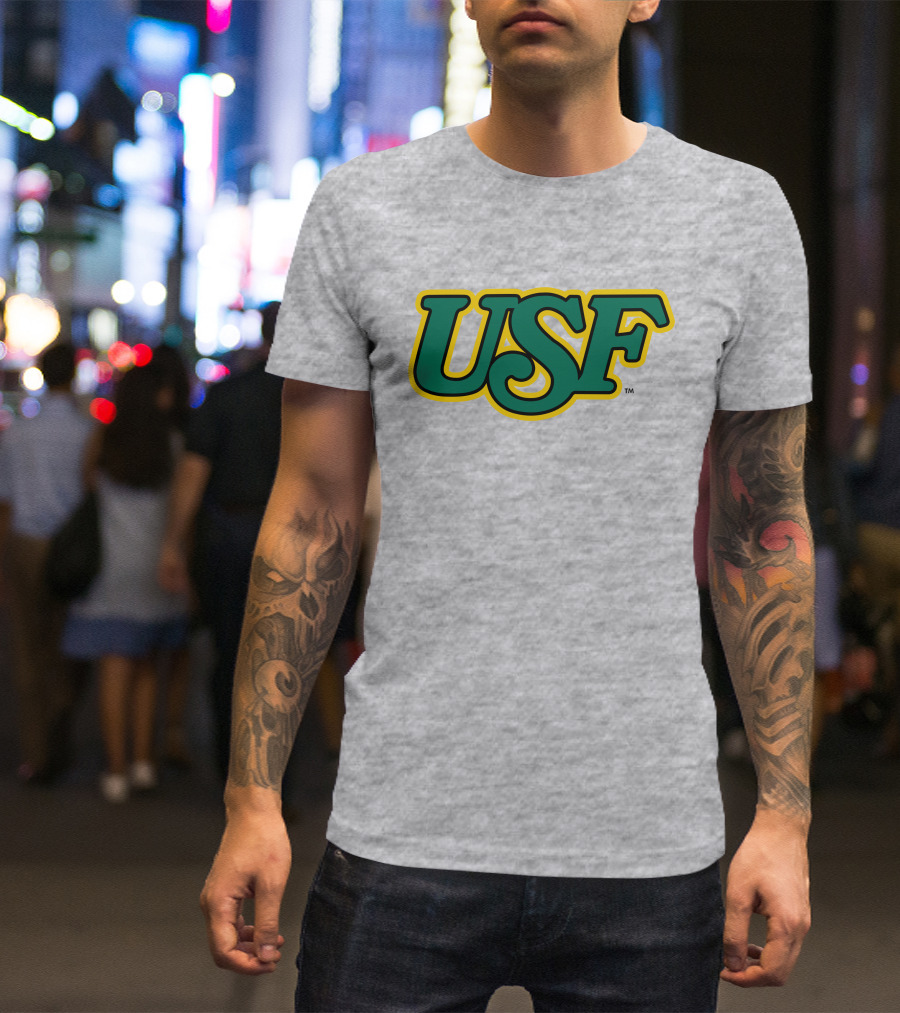 Homefield Apparel Store USF Vintage 1980s USF Logo Gray T-Shirt