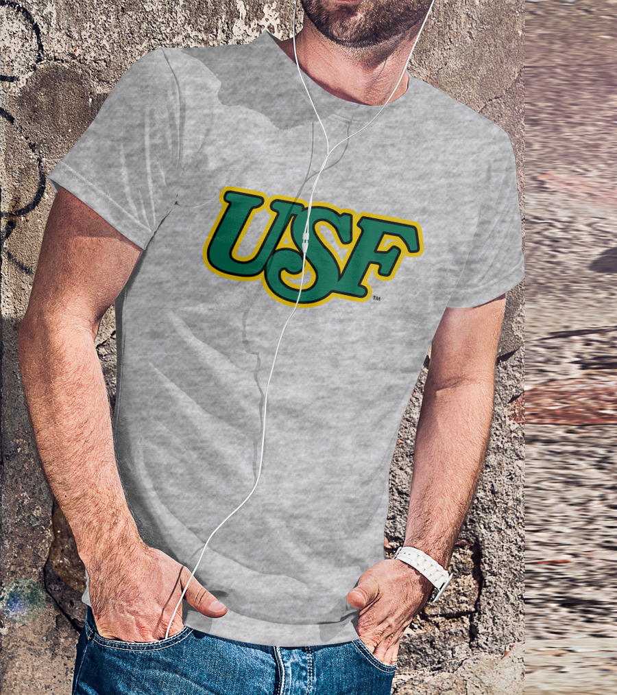 Homefield Apparel Store USF Vintage 1980s USF Logo Gray T-Shirt