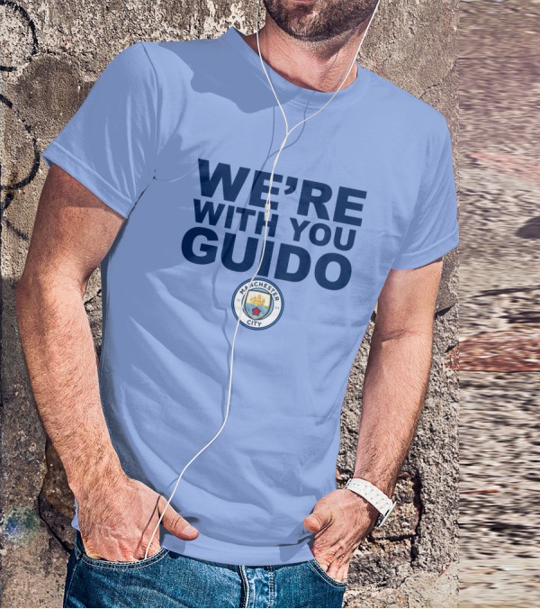 Manchester City We're With You Guido Support Belgian Fan Pep Guardiola Simon Bajkowski T-Shirt