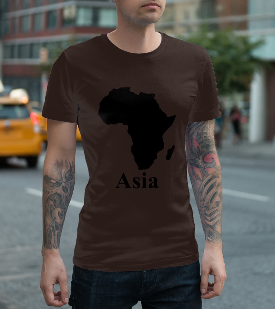 Terrible Maps Asia Map Silhouette Joke T-Shirt