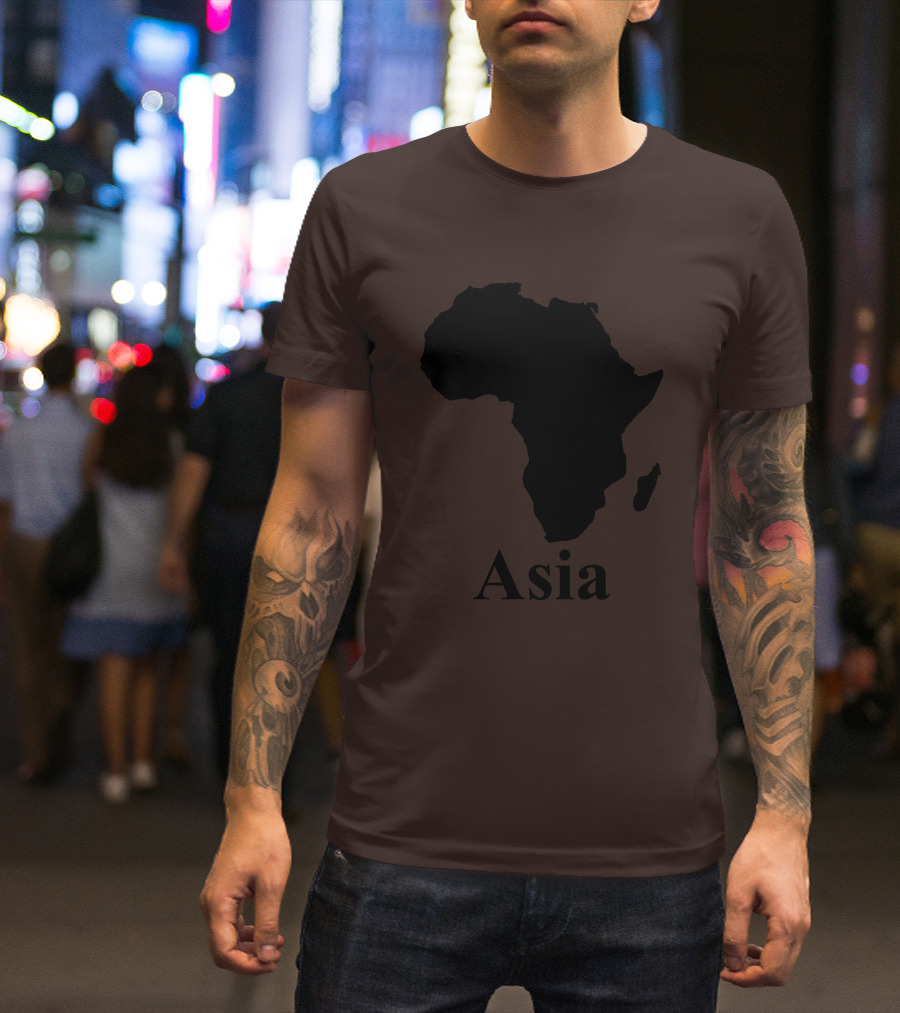 Terrible Maps Asia Map Silhouette Joke T-Shirt