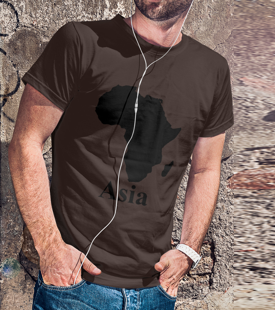 Terrible Maps Asia Map Silhouette Joke T-Shirt