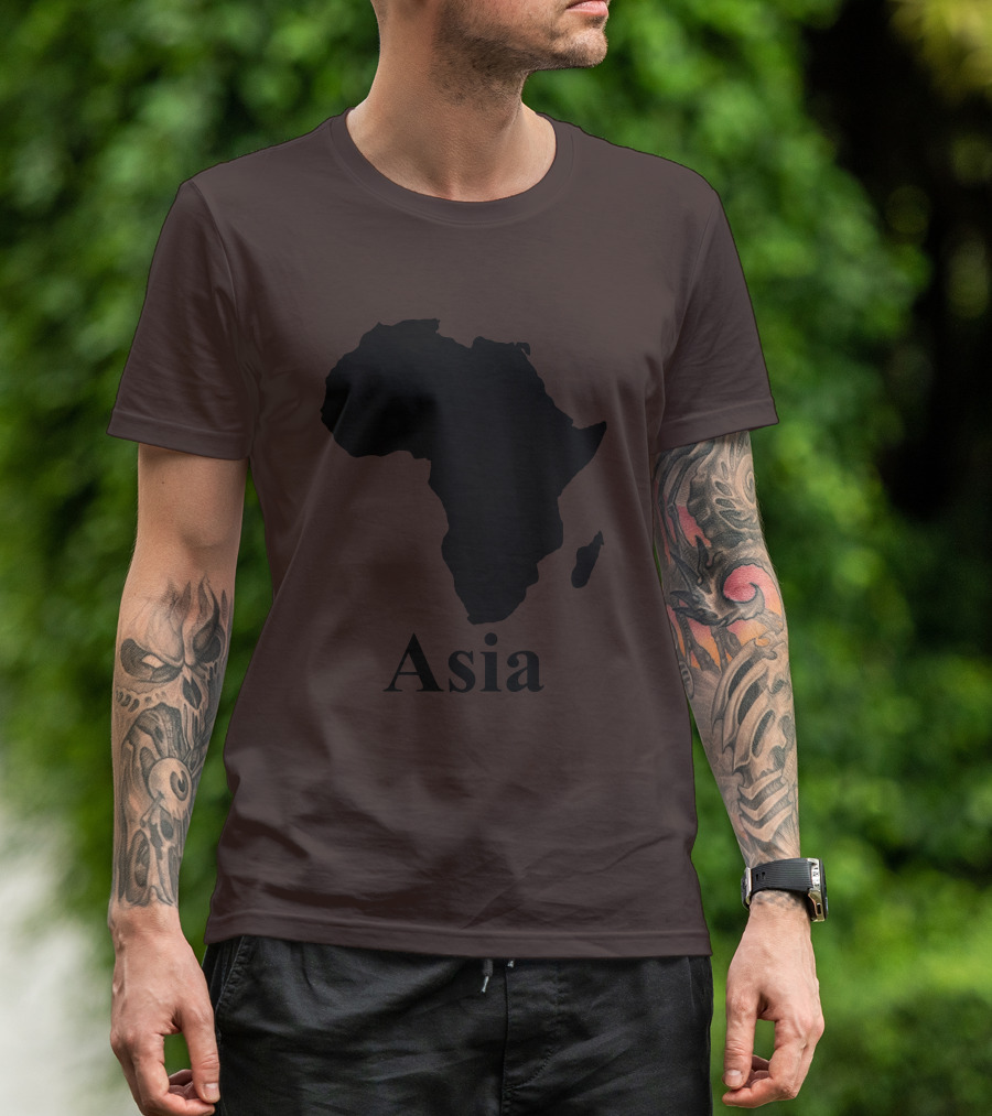 Terrible Maps Asia Map Silhouette Joke T-Shirt