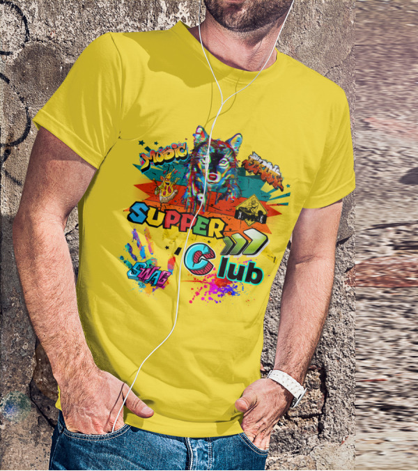 Supper Club Music Swag Street Art Wolf T-Shirt