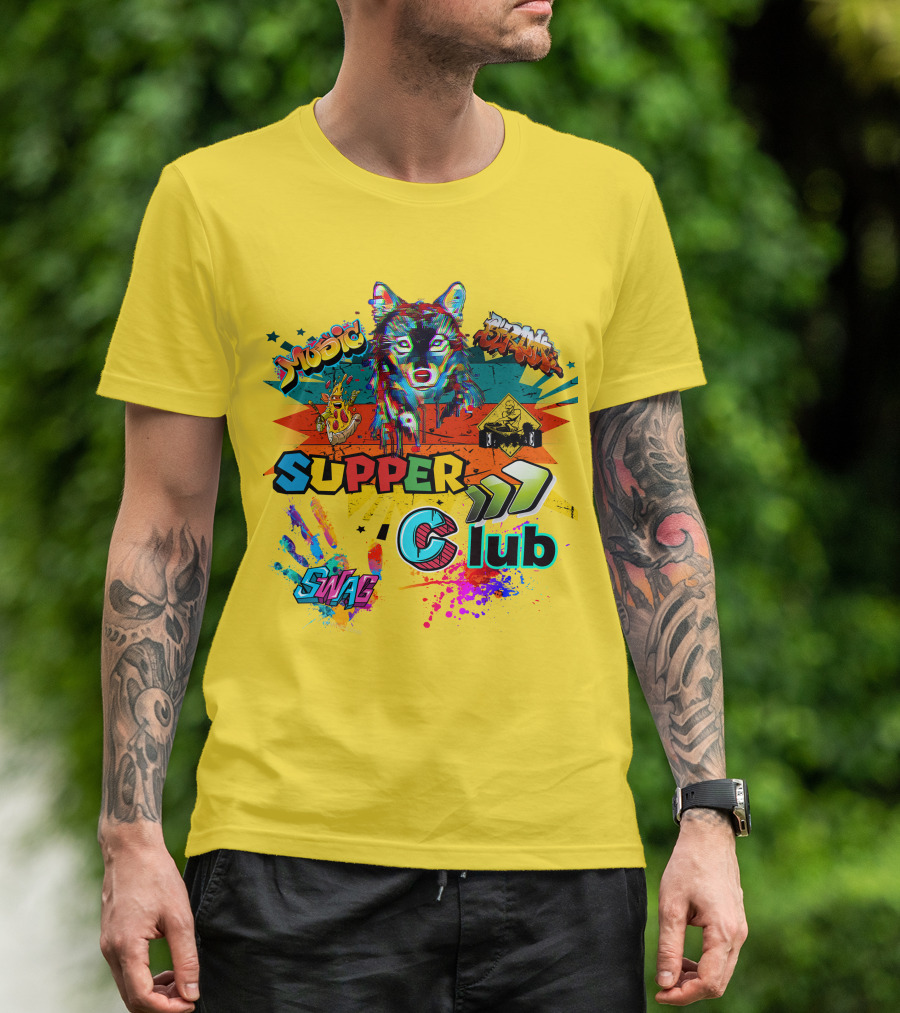 Supper Club Music Swag Street Art Wolf T-Shirt