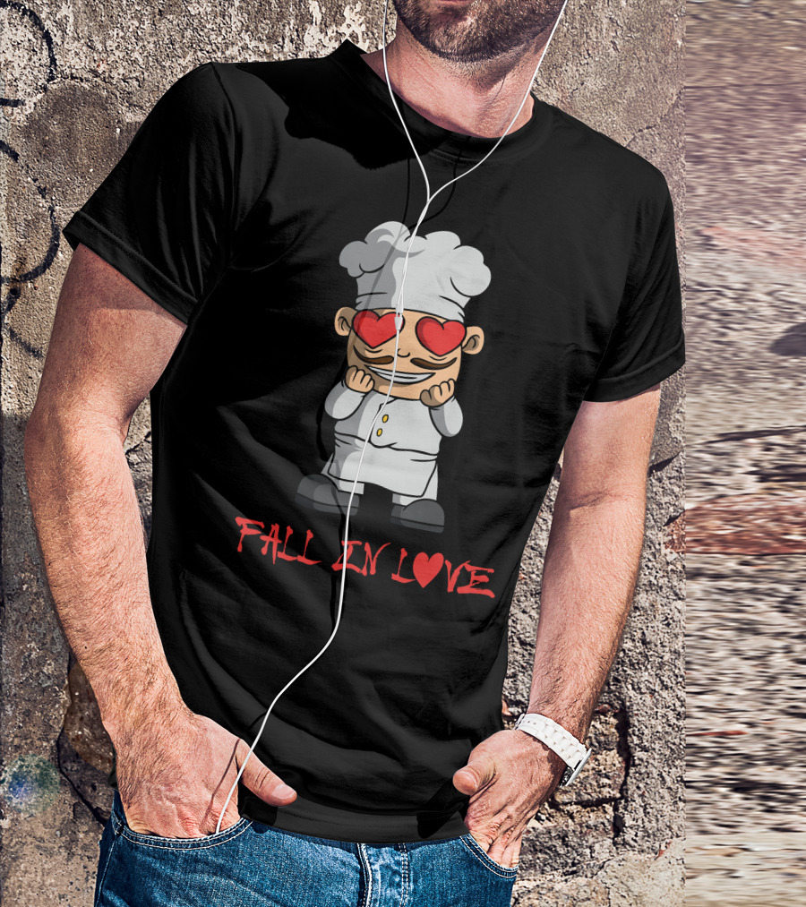 FALL IN LOVE Chef With Heart Eyes T-Shirt