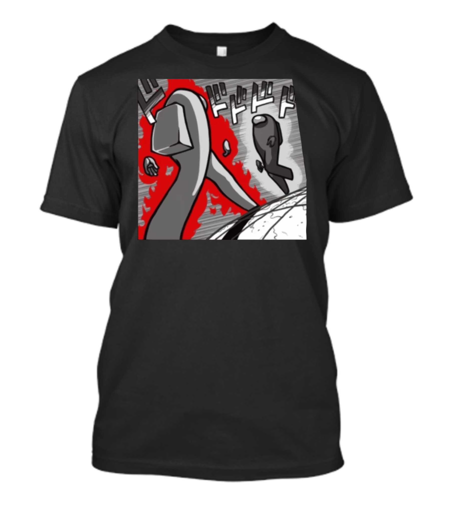 Among Us Jojo Menacing Kanji Manga Style Crossover T-Shirt