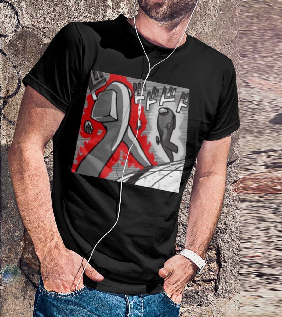 Among Us Jojo Menacing Kanji Manga Style Crossover T-Shirt