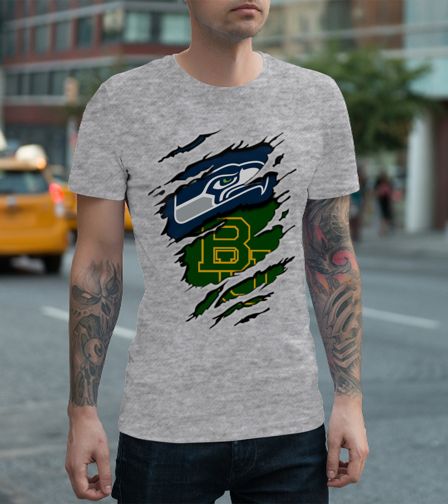 Seattle Seahawks Baylor Bears Fan Mashup T-Shirt
