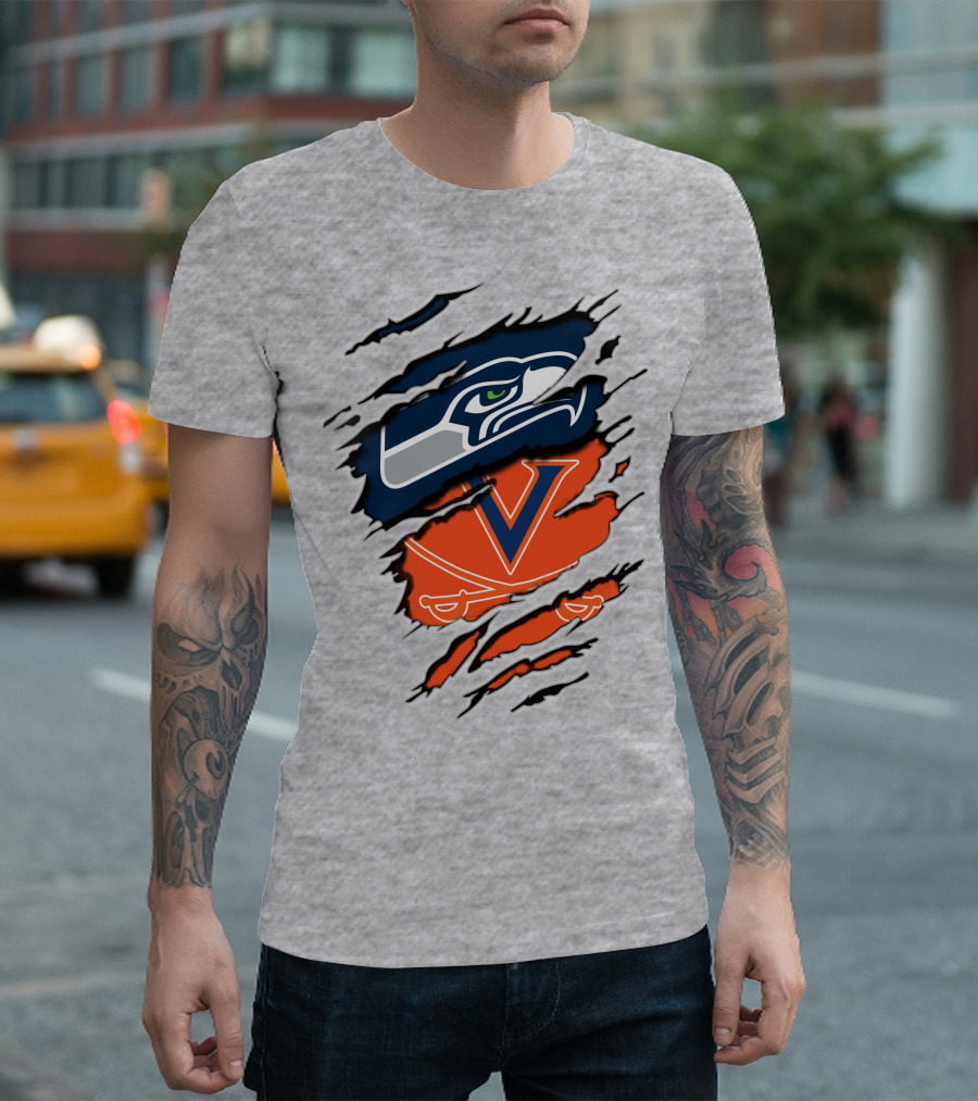 Seattle Seahawks Virginia Cavaliers Claw T-Shirt