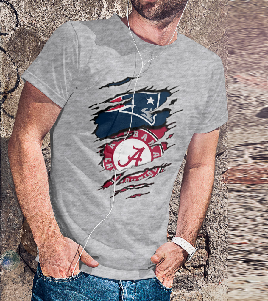 Alabama Crimson Tide New England Patriots Fan Crossover T-Shirt
