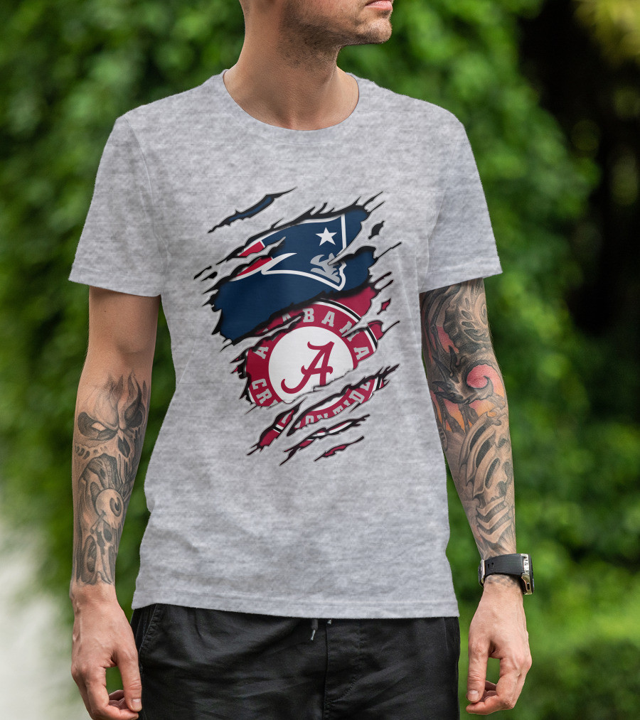 Alabama Crimson Tide New England Patriots Fan Crossover T-Shirt
