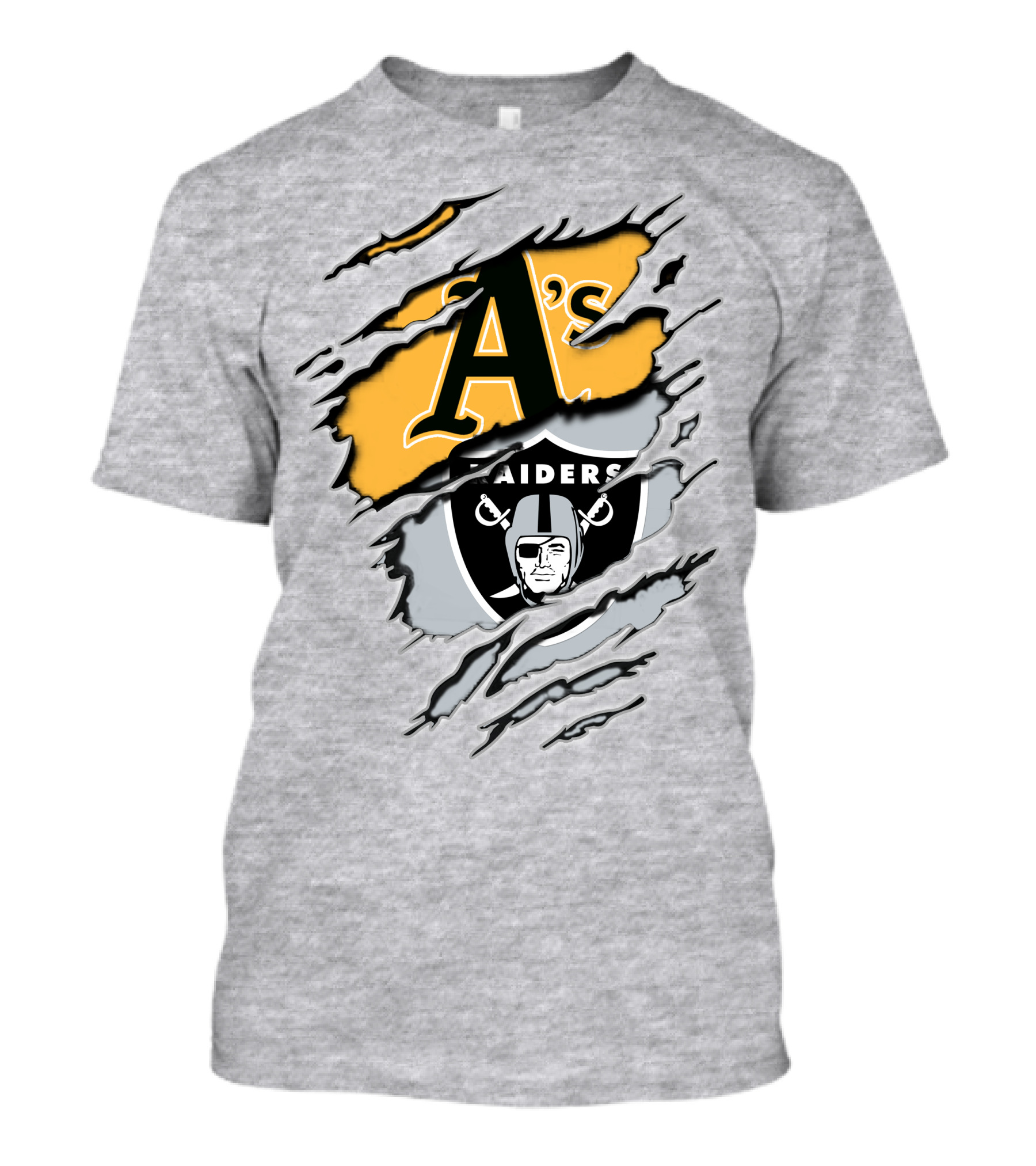 A's Raiders Ripped Crossover Sports T-Shirt
