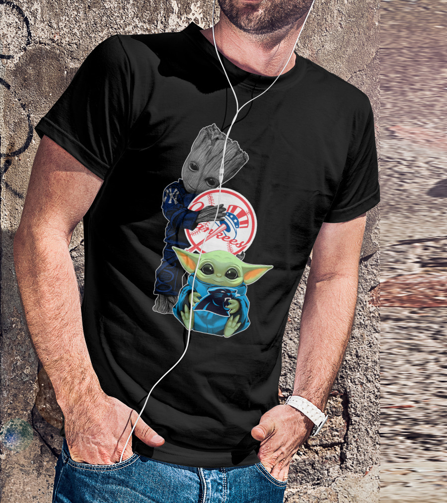Yankees Groot Baby Yoda Panthers Collaboration T-Shirt