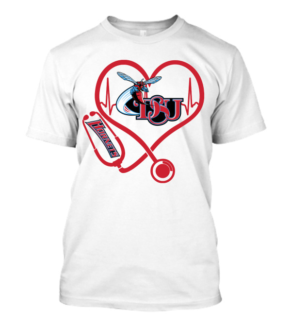 Nurse Love DSU Hornets Heartbeat Stethoscope T-Shirt