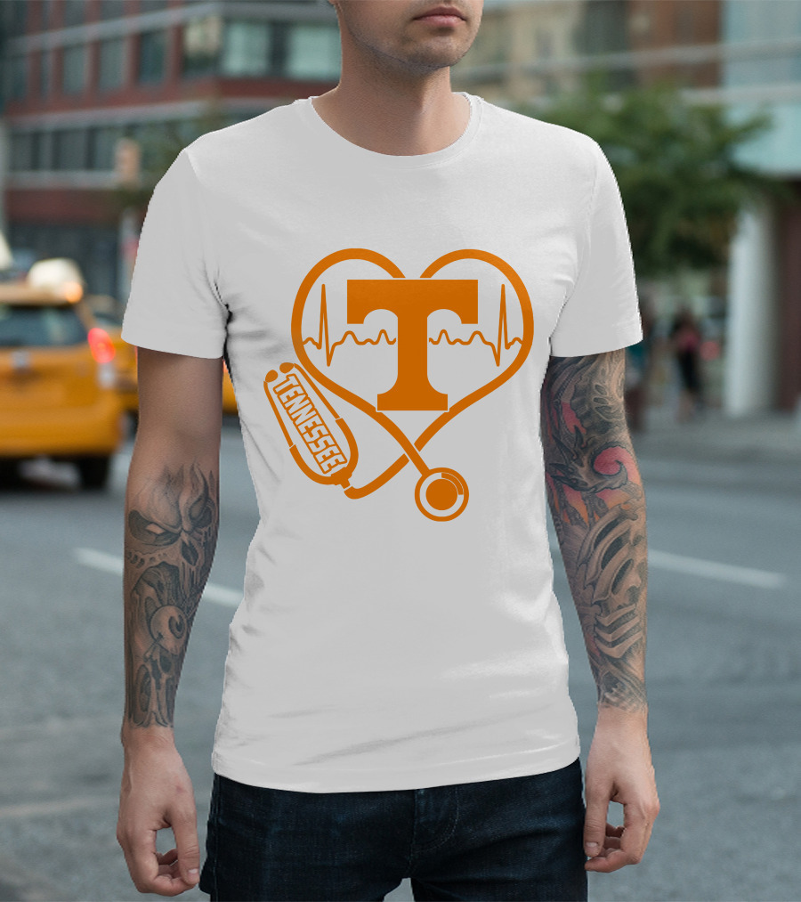 Tennessee Volunteers Nurse Heartbeat Stethoscope T-Shirt