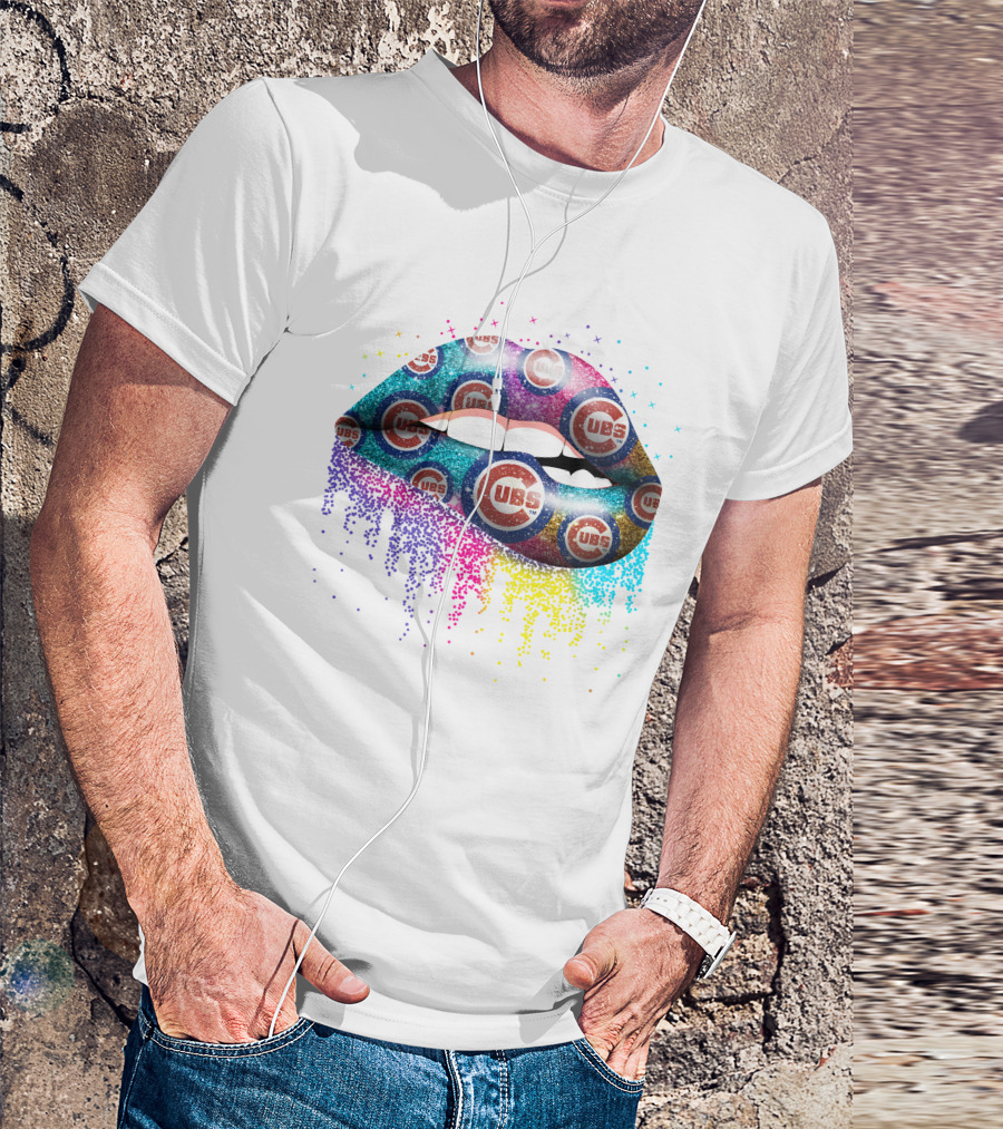 Chicago Cubs Lips Glitter T-Shirt
