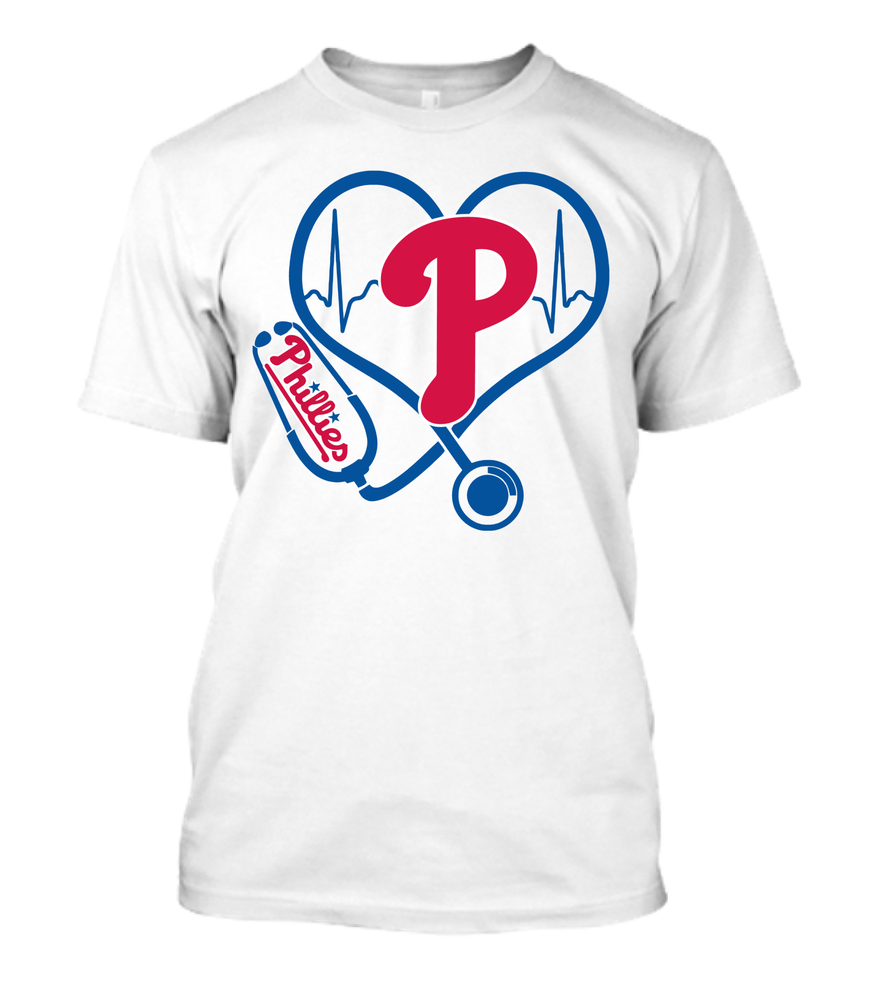 Philadelphia Phillies Nurse Heartbeat Stethoscope T-Shirt