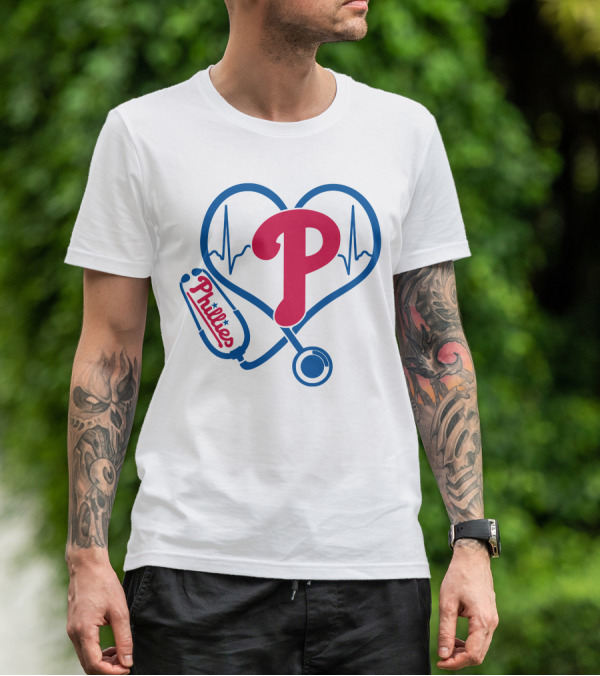 Philadelphia Phillies Nurse Heartbeat Stethoscope T-Shirt