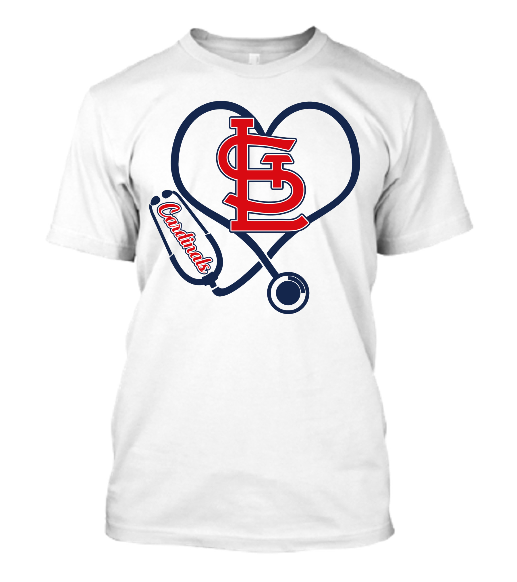 St. Louis Cardinals Nurse Heart Stethoscope Love T-Shirt