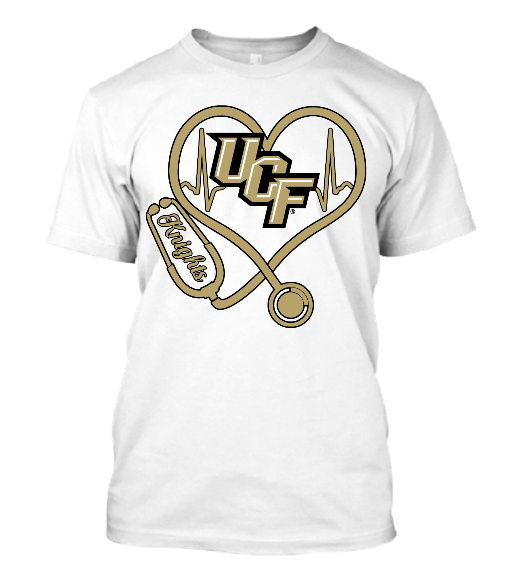 Ucf Knights Nurse Heartbeat Stethoscope T-Shirt