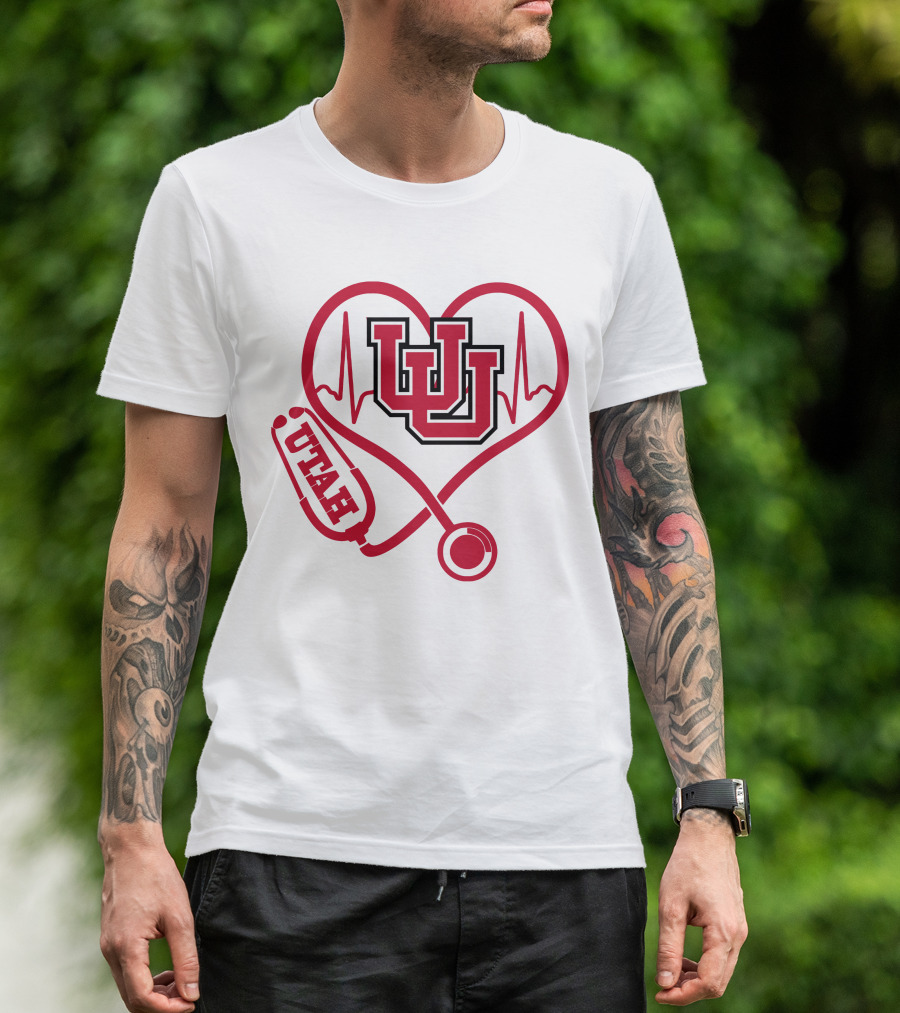 Utah Utes Nurse Heartbeat Stethoscope T-Shirt