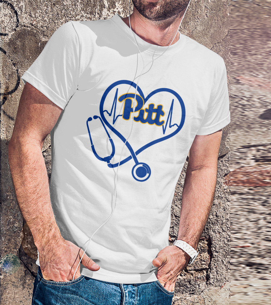 Pittsburgh Panthers Nurse Heartbeat Stethoscope Pitt T-Shirt