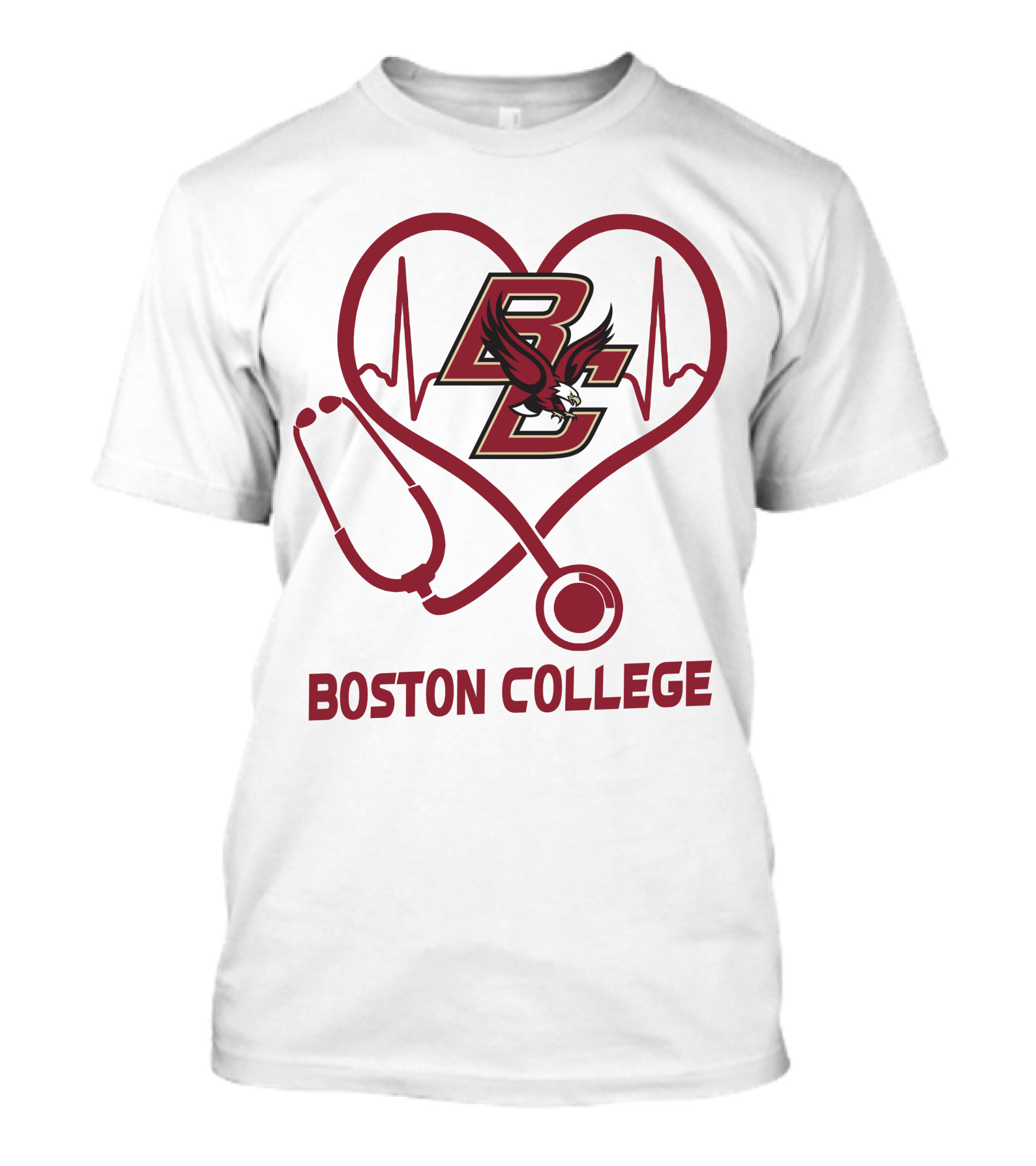 Nurse Heartbeat Love Boston College Eagles T-Shirt