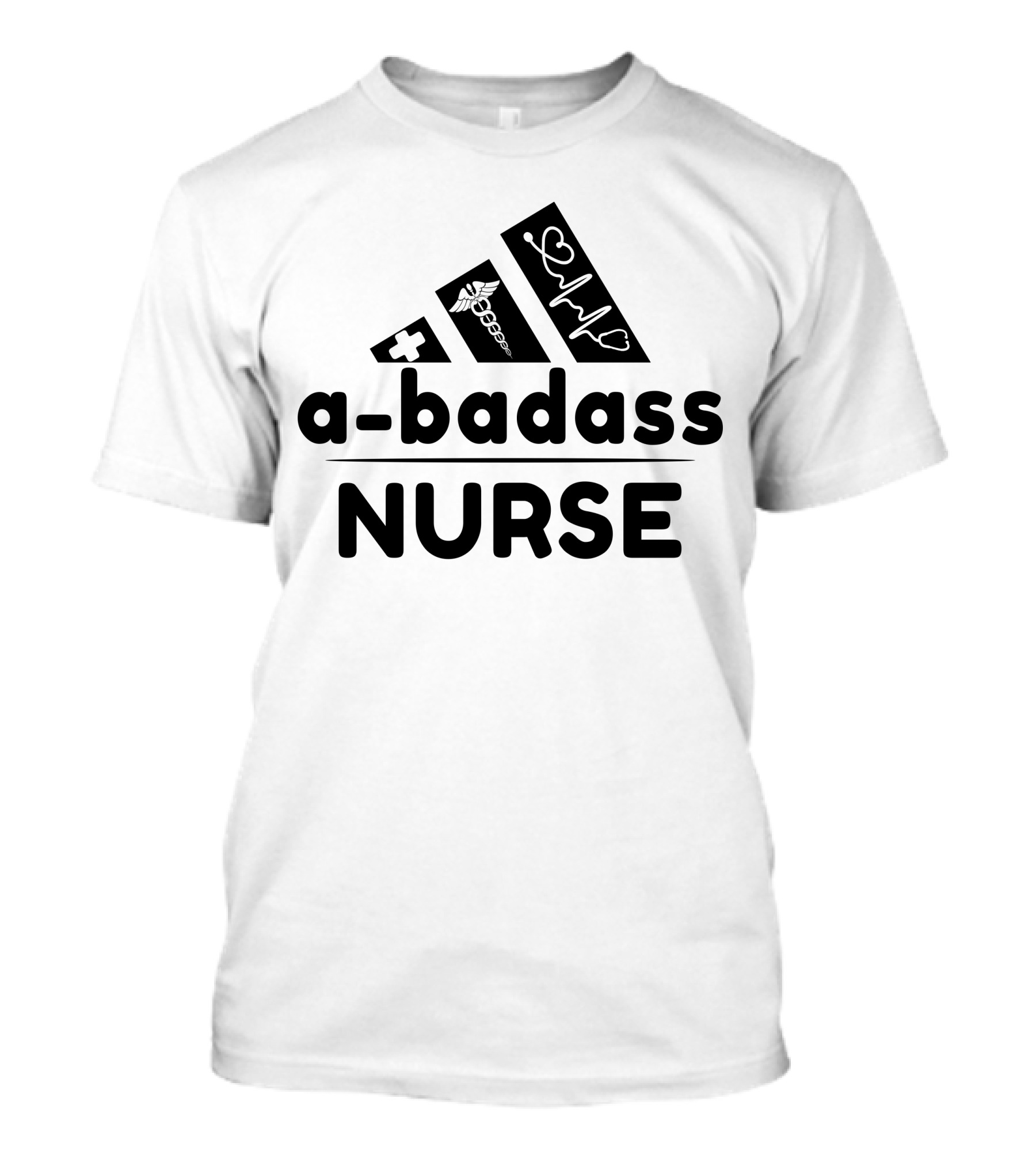 A-Badass Nurse Medical Heartbeat Symbol T-Shirt
