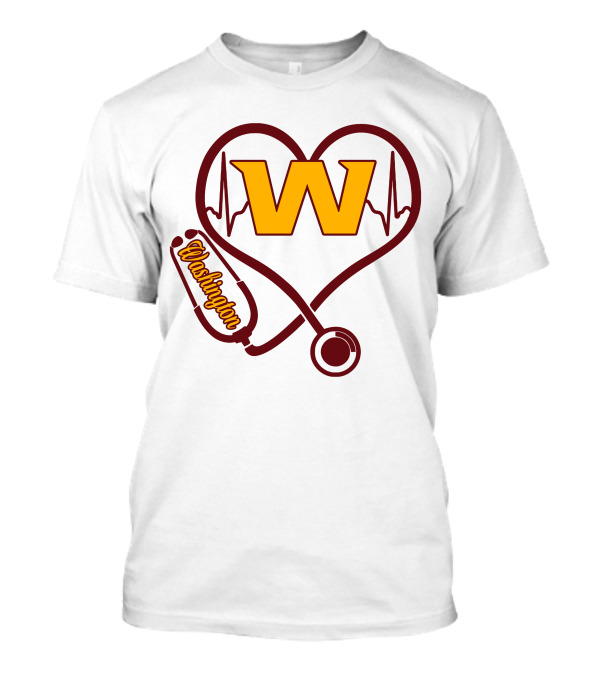 Washington Nurse Love Heartbeat Stethoscope W T-Shirt